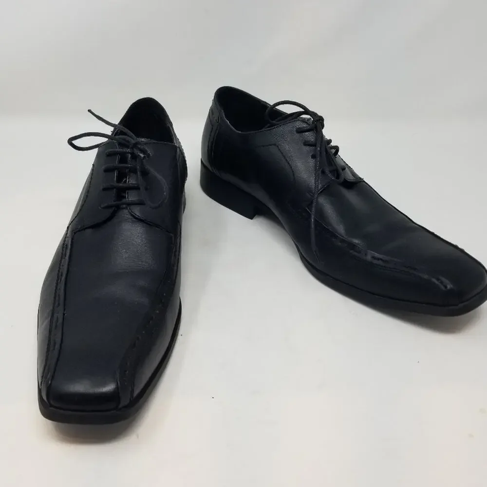 Steve Madden Men's Leather Black Trennt style Lace Up Dress Shoes Oxfords Size10